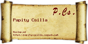 Papity Csilla névjegykártya